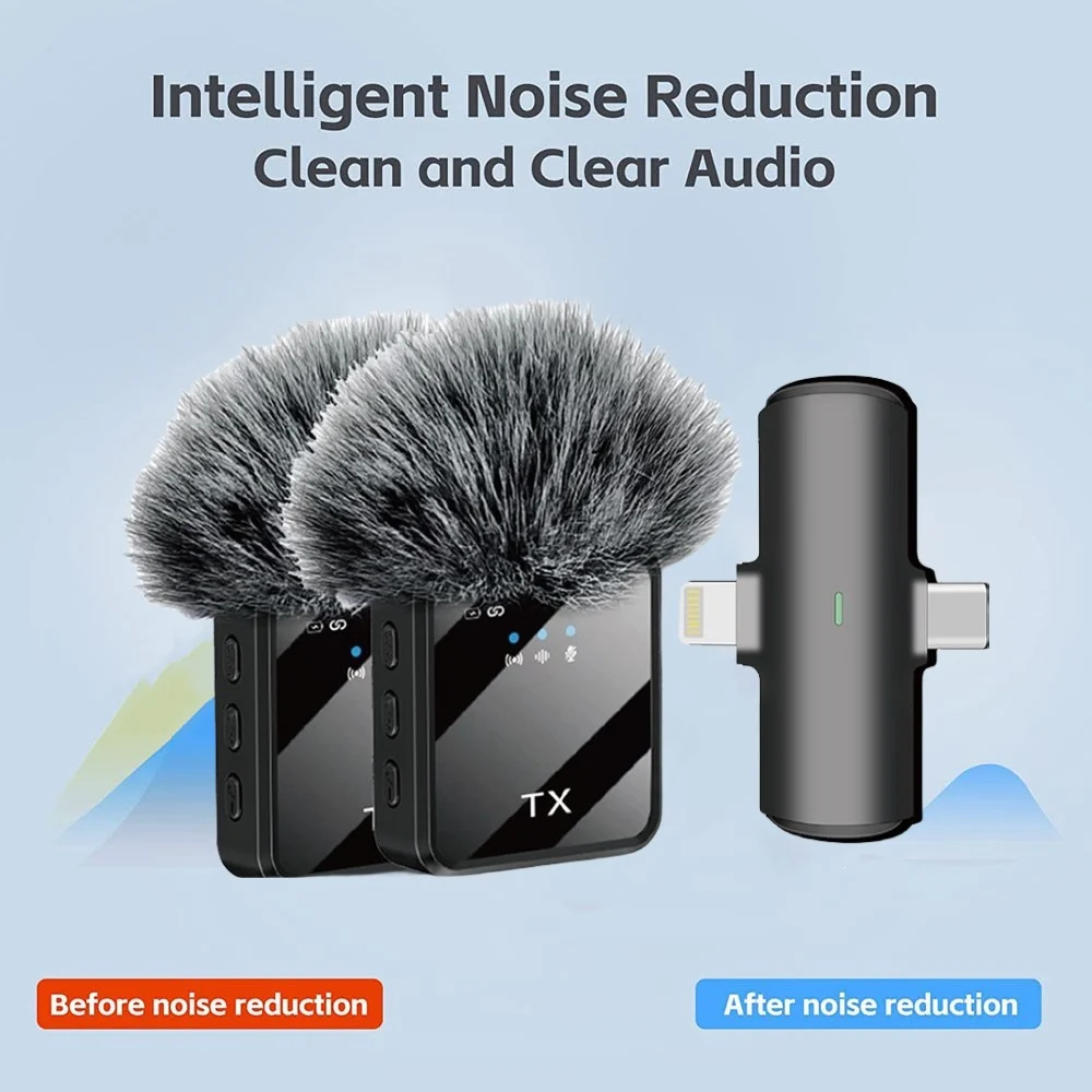F15-2-2N1 wireless collar microphone with furry square mark iPhone&Android