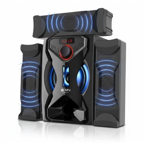 SPJ 3.1 Channel FM/SD Multimedia Bluetooth Home Audio System / Sub Woofer- Black (2 YRS WRNTY)