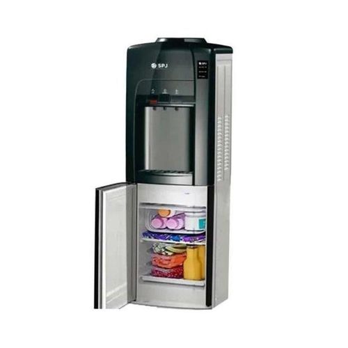 SPJ Water Dispenser With Cabinet (storage Compartment) - Silver & Black (3 YRS WRNTY)