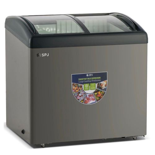 SPJ 365L Large Capacity Ice Cream & Display Deep Freezer / Showcase Model - Grey