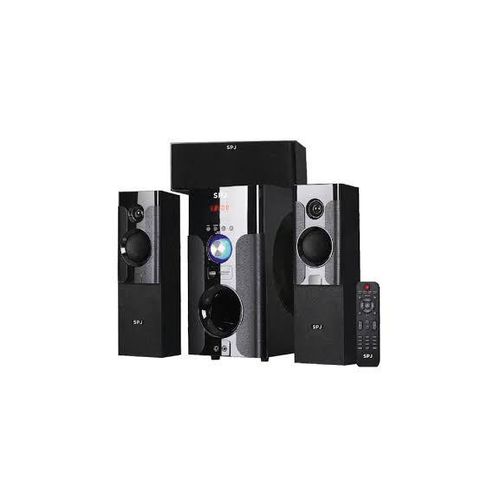 SPJ SPJ 3.1 CH Karaoke Wooden Body Multimedia Speaker - Black. (3YRS WRNTY)