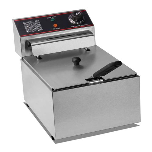 Global Star 6 Litres Commercial Deep Fryer Stainless Steel - Silver (1YRS WRNTY)