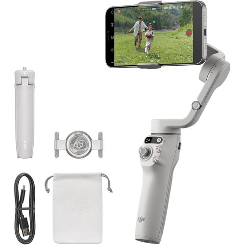 Dji OSMO Mobile 6 Smartphone Gimbal Stabilizer, 3-Axis Phone Gimbal, Built-In Extension Rod, Android and iPhone Gimbal, Vlogging Stabilizer, Platinum Gray, UAE Version with Official