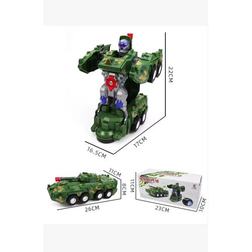 Children's Electric Light Music Morphing Tank Armored Car Model Toy Electric Gimbal Tank Toy Gift - Multicolor