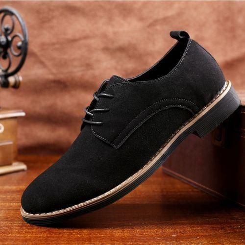 Banagat Men Oxfords Office Loafers PU Suede Wedding Formal Shoes Corporate Black