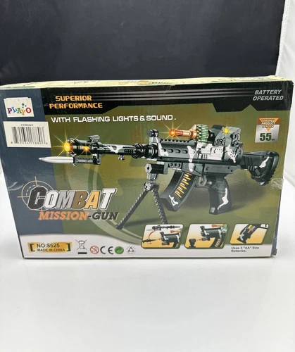 Play Gun Toy. Combat Mission-Gun w/ Flashing Lights & Sound.