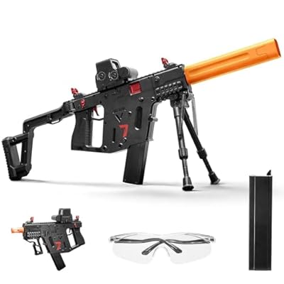JellyBullet Automatic Blaster 820271, Larmside Blaster Plastic Body, 170 FPS 70 Feet Range, Automatic Repeating & Manual Single Mode, Manual Spring Magazine, Bipod, Ages 18+(DarkVic)