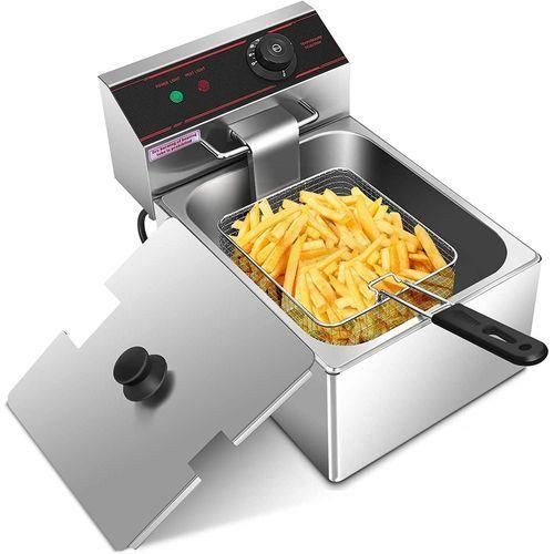 Global Star 6 Litres Commercial Deep Fryer Stainless Steel - Silver (1YRS WRNTY)