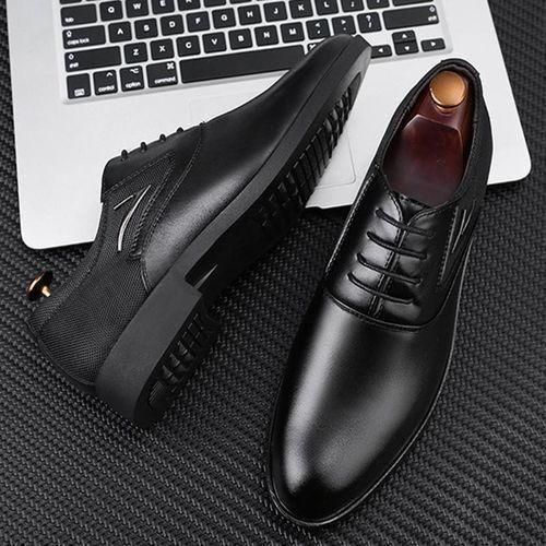 Banagat Men Oxfords Office Loafers PU Suede Wedding Formal Shoes Corporate Black