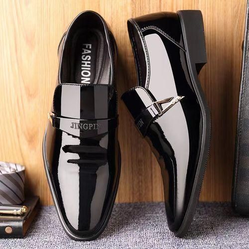 Men's Formal Glossy Tassel Brogue Shoes Loafers & Slip-ons Formal Black