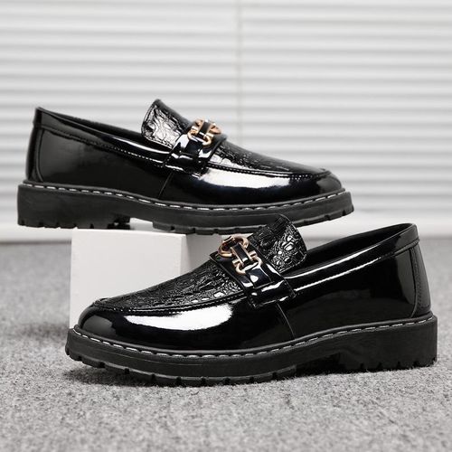 Fashion Men's Leather Shoes Men's Formal Shoes - Black