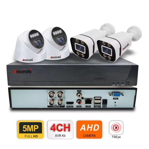 5MP DVR Surveillance Camera Outdoor Night Vision CCTV Camera System 4 channels AHD Kit