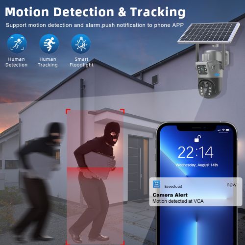 Solar-Powered 4G Dual Lens Security Camera 4MP- CCTV Camera