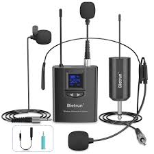 BOMGE Wireless Lavalier Lapel Microphone System Headset Mic Interview for Android Smartphones Speaker DSLR Camera Teach