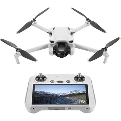 DJI Mini 3 Drone with DJI RC Screen remote Kit Camera Drone Bundle, with 128 GB SD, 3.0 USB Card Reader, Landing Pad, Backpack, Strobe lights and More