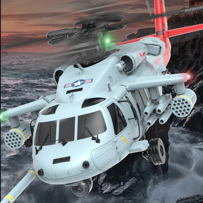 YXZNRC F09-H Naval Eagle RC Helicopter drone 6CH 6-Axis Gyro GPS Optical Flow Positioning 5.8G FPV Camera Dual Brushless Combat Helicopter