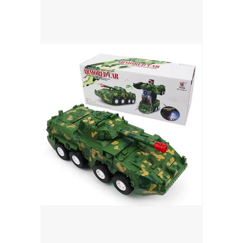 Children's Electric Light Music Morphing Tank Armored Car Model Toy Electric Gimbal Tank Toy Gift - Multicolor