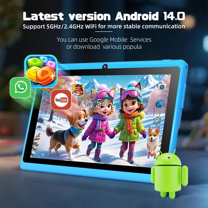 NODIZZ Local Stock-Npad732 7 inch Kids Educational Tablet, System Displayed RAM 4GB +ROM 128GB Support SIM+WiFi Preloaded Learning Apps, Parental Control Shockproof & Long Battery Fast Shipping & Charging Coming with 2 gifts, Brown