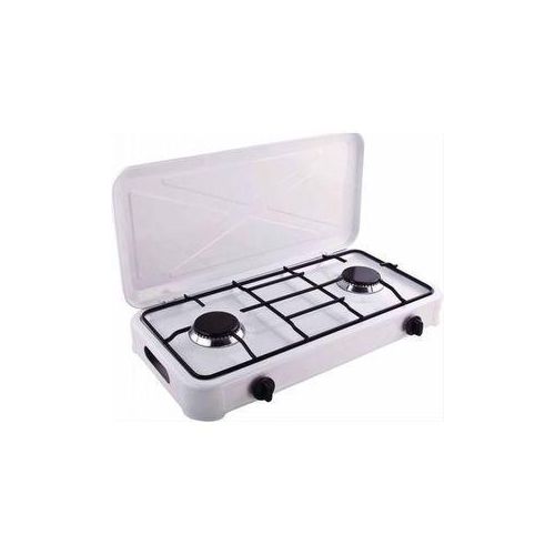 2 Double Burner Metallic Gas Stove With Automatic Ignition Stainless Steel -Grey/Black/Silver