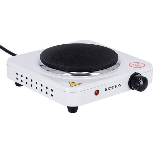 Single Solid Electric Hotplate 1000W - Black & White.