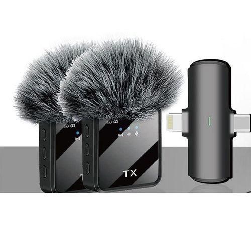 F15-2-2N1 wireless collar microphone with furry square mark iPhone&Android